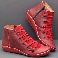 Damen stylische Stiefeletten | Bequeme – Rot