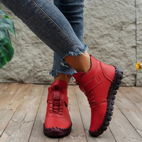 Damen stylische Stiefeletten | Bequem – Rot