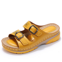 Damen trendige Sommersandalen | Plateau – Gelb