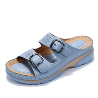 Damen trendige Sommersandalen | Plateau – Hellblau