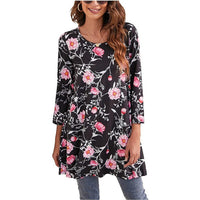 Leonie | Damen Tunika mit buntem Mandala-Druck und 3/4-Ärmeln – A4