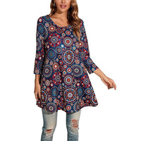 Leonie | Damen Tunika mit buntem Mandala-Druck und 3/4-Ärmeln – 11
