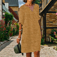 Damen Vintage stilvolles Kleid | Mini – Khaki