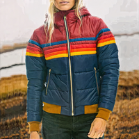 Damen warme isolierte Winterjacke | Beheizbare – Dunkelblau