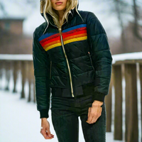 Damen warme isolierte Winterjacke | Beheizbare – Schwarz