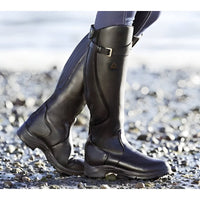 Johanna | Damen Wasserdichte Kniehohe Lederstiefel mit Schnalle EU 35-43 – Schwarz