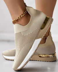 Damen weiche Slip-On-Sneaker | Bequem – Abrikose