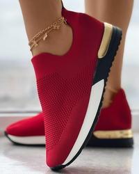 Damen weiche Slip-On-Sneaker | Bequem – Rot