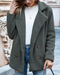 Damen weicher und warmer Mantel | Winter – Grau