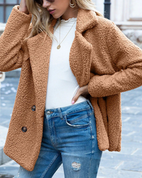 Damen weicher und warmer Mantel | Winter – Camel
