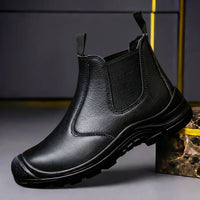 Daniel | Herren Robuste Slip-On Stiefel – Obsidianschwarz