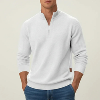 Daniel | Herren Strickpullover mit Quarter-Zip – Weiß