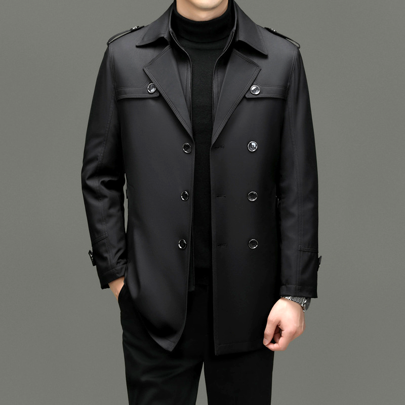 Rupertt | Mid-Langer Trenchcoat für Herren mit Abnehmbarer Innenjacke & Stehkragen