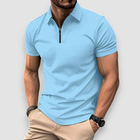 Aven | Short Sleeved Polo Shirt – Blau