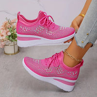 Elena | Funkelnde Damen-Sneakers modern & cozy – Hellrosa