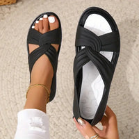 Beatrice | Orthopädische Sandalen mit stylischer Schleife – Schwarz