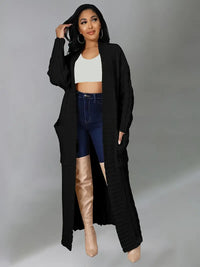 Seydanlah | Jacquard-Cardigan, gemütlicher Longline-Stil mit Taschen für eine perfekte Passform – Schwarz