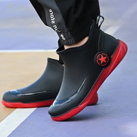 Wasserdichte kurze Gummistiefel – Rot