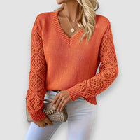 Lila | Langarm-Strickpullover – Orange