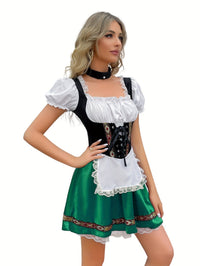 Damen Mini Oktoberfest Dirndl Kleid – Grün