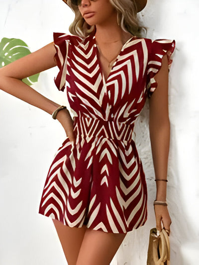 Amelia | Elegantes Hemdkleid mit V-Ausschnitt und Querfrontendruck für Damen