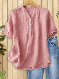 Hanna | Zeitlose Bluse mit V-Ausschnitt Damen – Rosa
