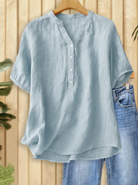 Hanna | Zeitlose Bluse mit V-Ausschnitt Damen – Blau
