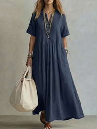 Wren - Leichtes Plisseekleid – Marine