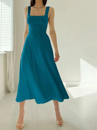 Verenar | Einfaches Kleid für Damen – Türkisblau