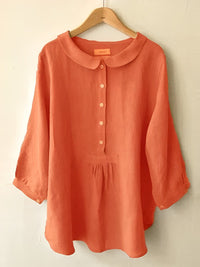 Dana | Bequeme lockere Bluse mit Knöpfen für Damen – Orange
