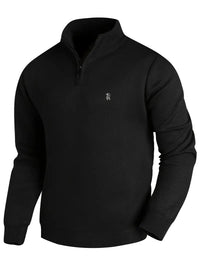 Noel | Lässiger Strickpullover Mit Reißverschluss – Schwarz