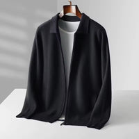 EDWIN - FEINSTRICK-STRICKJACKE MIT REISSVERSCHLUSS – Schwarz