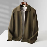 EDWIN - FEINSTRICK-STRICKJACKE MIT REISSVERSCHLUSS – Kaffee