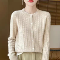 SELMA - BEQUEME STRICKJACKE – Beige