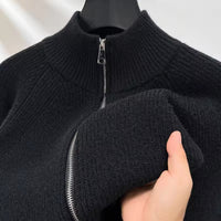 FREDERICK - STRICKJACKE AUS GROBERM STRICK – Schwarz