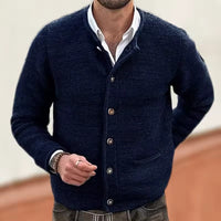 BERGEN - ENGER STRICKJACKE MIT KNÖPFEN – Blau