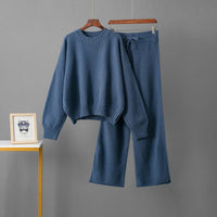 MAYA - PULLOVER-OVERSIZE UND WEITE HOSE – Blau