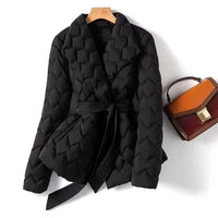 FRANZISKA - JACKE MIT VERSTELLBAREM GÜRTEL – Schwarz