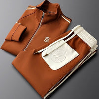 ARTHUR - SPORTJACKE UND ENG ANLIEGENDE HOSE – Braun