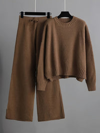 MAYA - PULLOVER-OVERSIZE UND WEITE HOSE – Braun