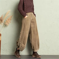 BEATE - WEITE CORDHOSE – Khaki