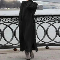 SVEA - LANGES STRICKKLEID IM LOCKEREN SCHNITT – Schwarz