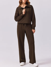 SASKIA - PULLOVER UND WEITE JOGGINGHOSE – Kaffee