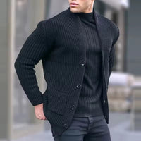 NILS - STRICKJACKE AUS DICKEM GEWIRKE – Schwarz