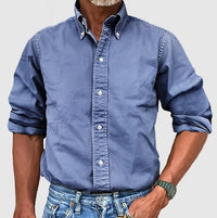 BENEDIKT - LANGARMLIGES CASUALHEMD – Blau