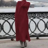 SVEA - LANGES STRICKKLEID IM LOCKEREN SCHNITT – Rot