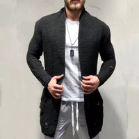 FLORIAN - LÄSSIGE LANGE STRICKJACKE – Schwarz