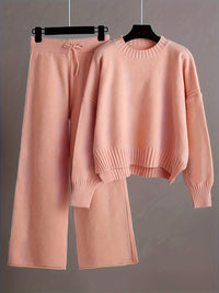 MAYA - PULLOVER-OVERSIZE UND WEITE HOSE – Rosa