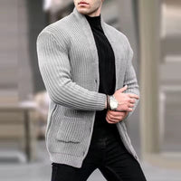 NILS - STRICKJACKE AUS DICKEM GEWIRKE – Hellgrau