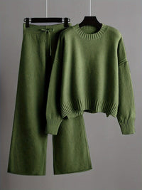 MAYA - PULLOVER-OVERSIZE UND WEITE HOSE – Grün